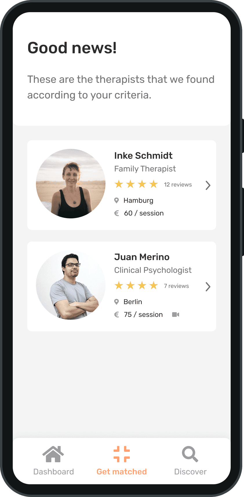 Camino UI Design Screens